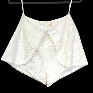 RAGA White Lace Overlay Shorts